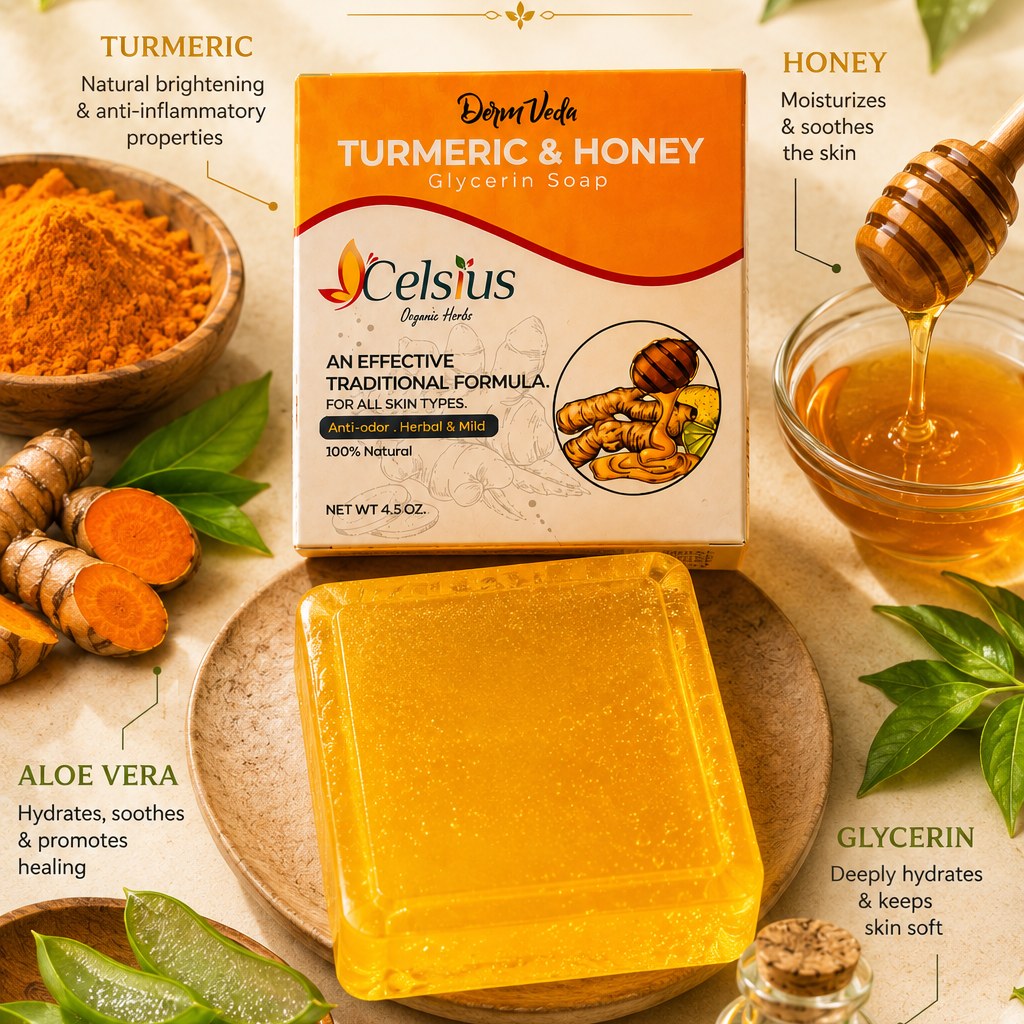 Turmeric, Honey, Aloe Vera, Glycerin — nature's quiet powerhouse