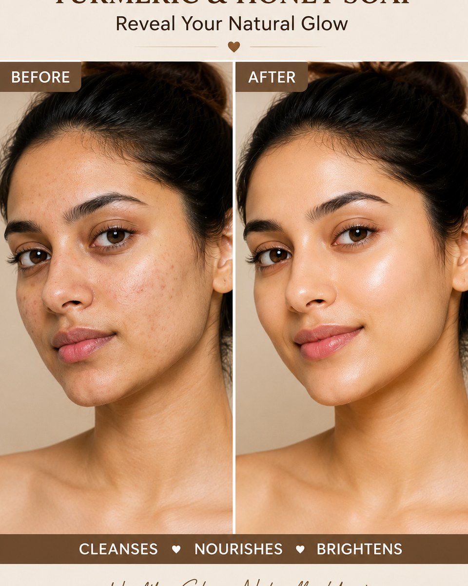 Before and after — visibly clearer, brighter, more even skin tone