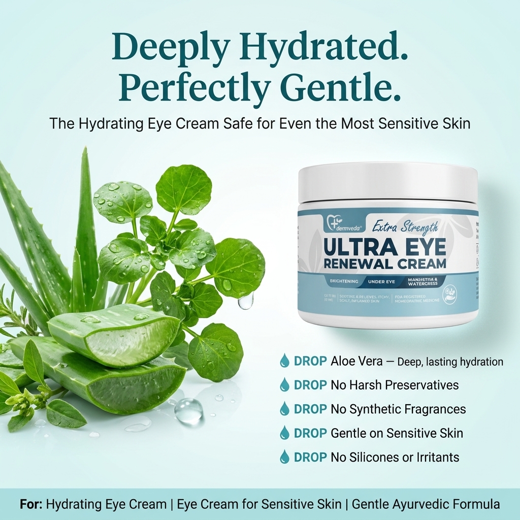Hydrating eye cream with aloe vera — eye cream for sensitive skin, free of synthetic fragrance, silicones and harsh preservatives