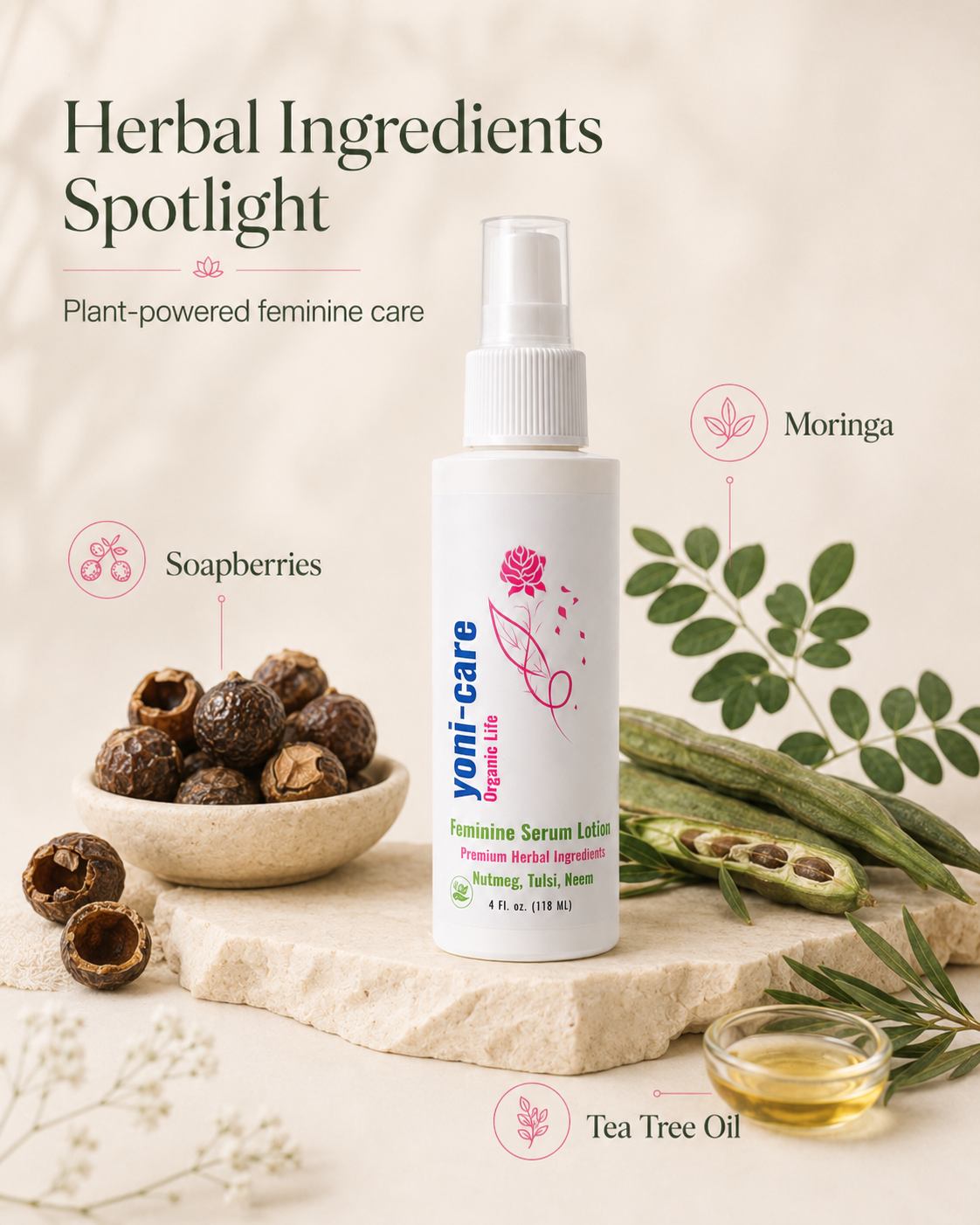 Herbal ingredients spotlight — soapberries, moringa and tea tree oil